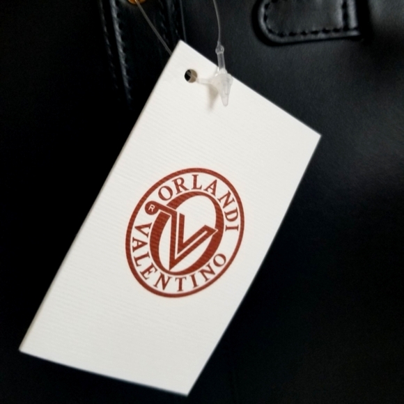 SOLD! NWT VALENTINO ORLANDI Black Leather Quilted Front Satchel Crossbody bag - Picture 14 of 15